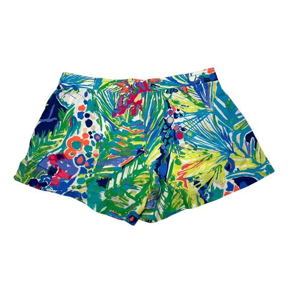 Lilly Pulitzer Bright Drawstring Katia‎ Green Blue Lounge Shorts LARGE Colorful - Picture 8 of 10
